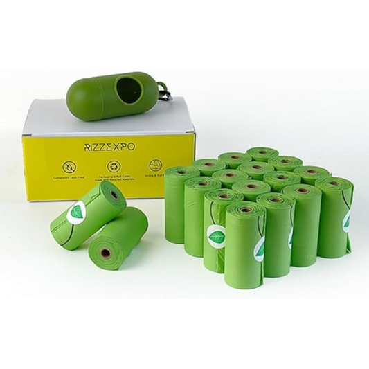 Dog Poop Bags – 270 Leak-Proof Bags with Dispenser & Sturdy Leash Clip for Walks