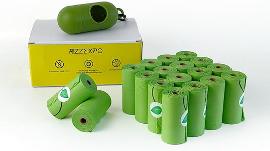 Dog Poop Bags – Leak-Proof, Extra Thick Waste Bags with Dispenser & Leash Clip (270 Count, 18 Rolls)