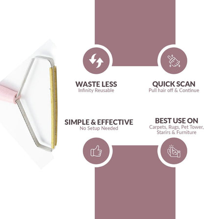 Reusable Pet Hair Remover Tool – Pack of 2 (Blue & Pink) by RIZZEXPO for Clothes/Furniture