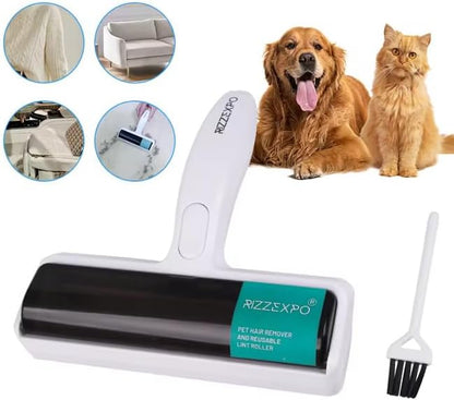 Reusable Pet Hair Lint Roller – Cat & Dog Fur Remover for Furniture, Carpets, Clothing & Bedding