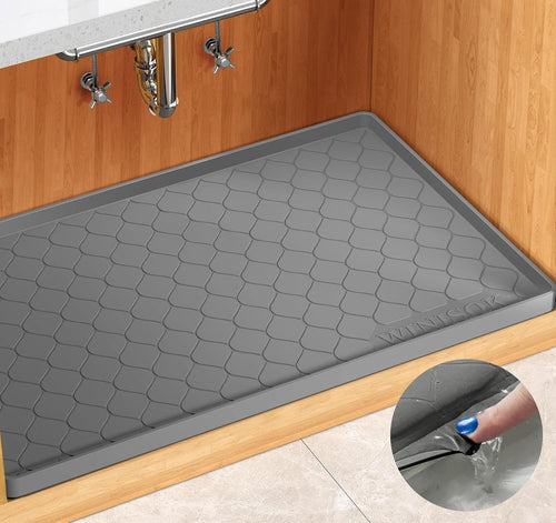 Silicone Under Sink Mat 34"x22" – Waterproof Shelf Liner & Cabinet Protector
