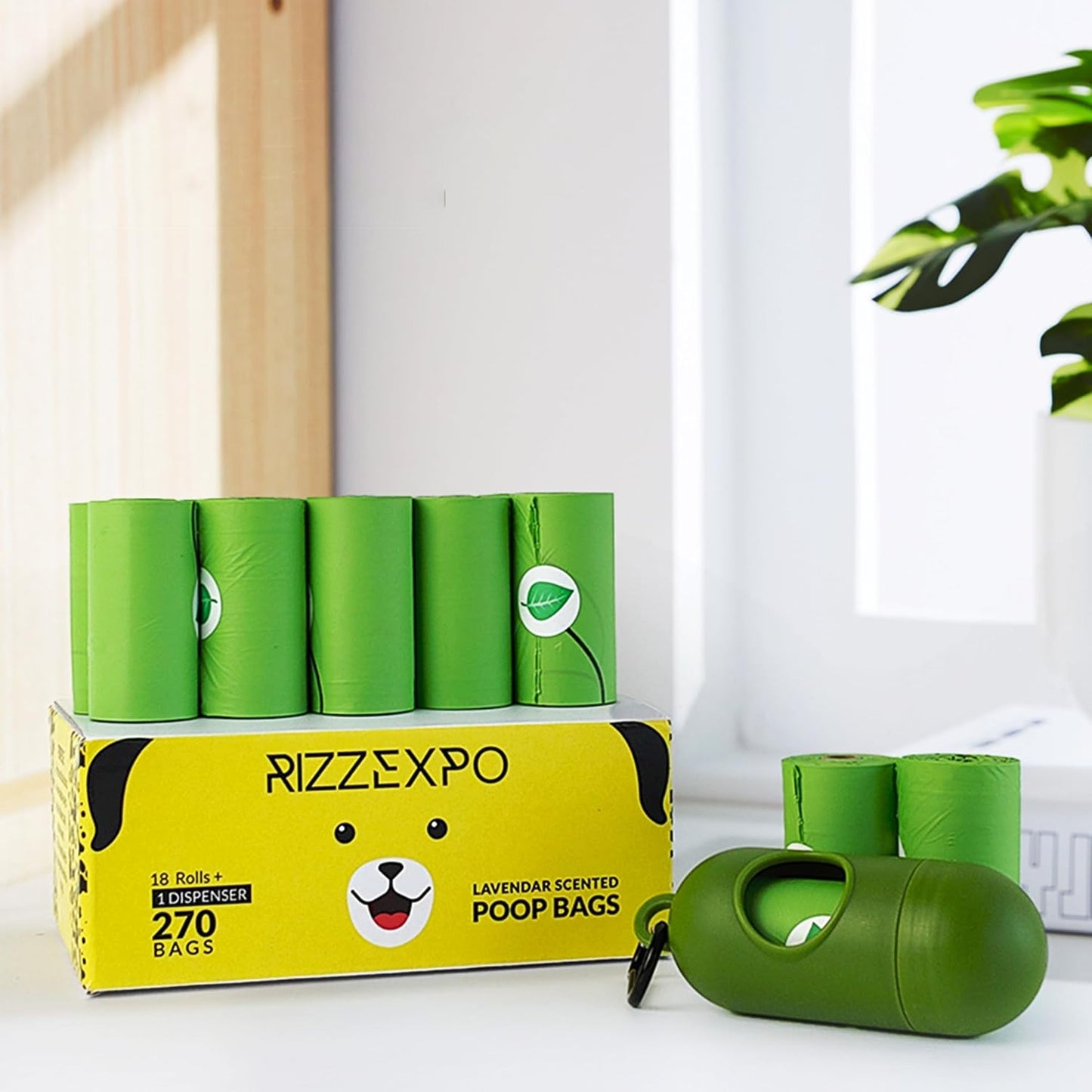 Dog Poop Bags – 270 Leak-Proof Bags with Dispenser & Sturdy Leash Clip for Walks