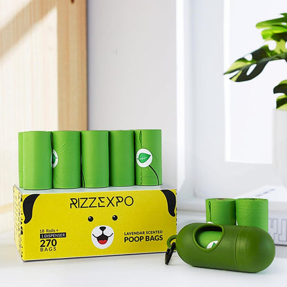 Dog Poop Bags – 270 Leak-Proof Bags with Dispenser & Sturdy Leash Clip for Walks