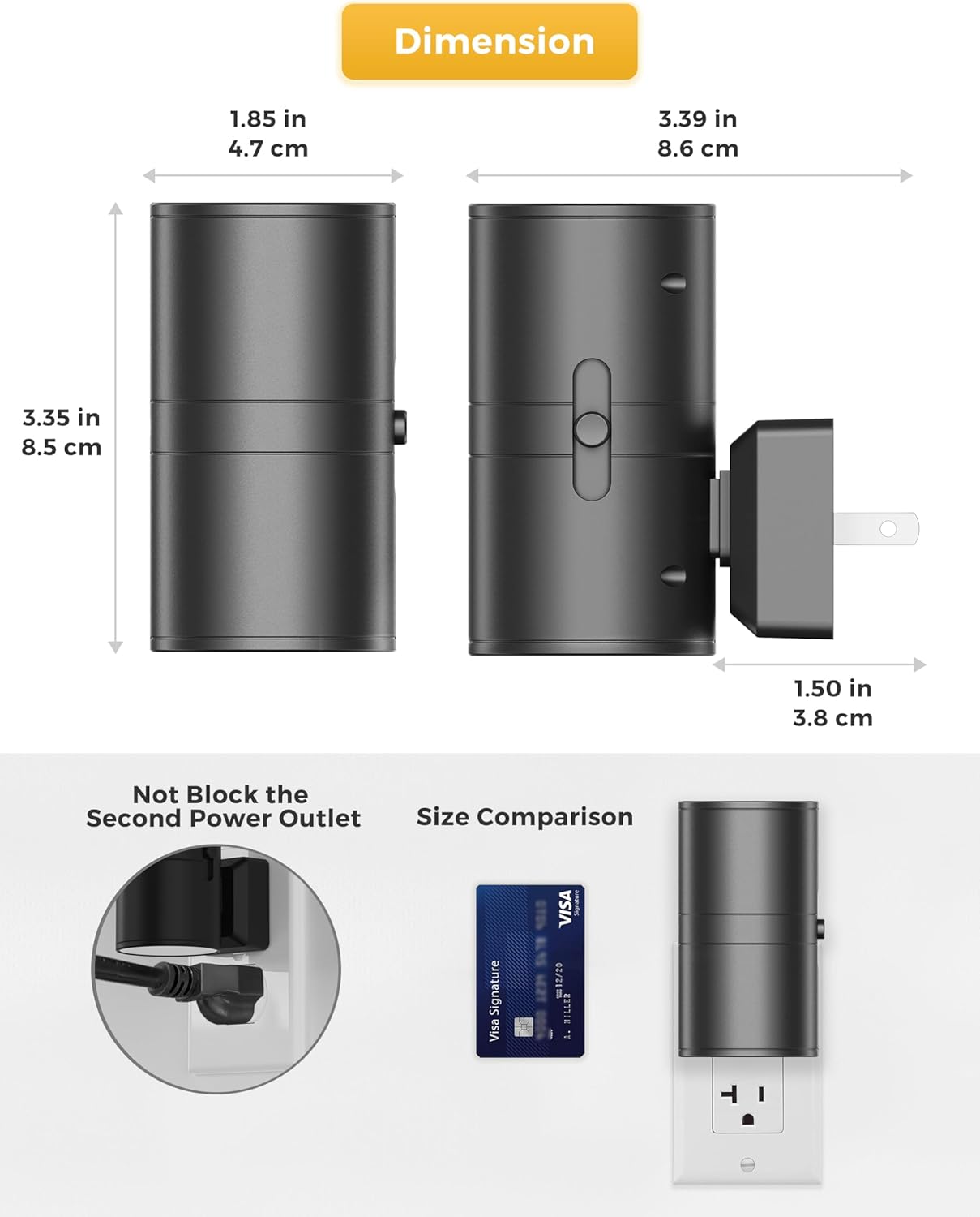 L LOHAS LED Night Light Plug-in – Dusk-to-Dawn Sensor, Adjustable Brightness, 2 Pack