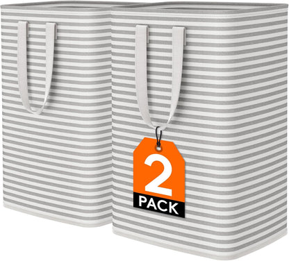 Lifewit 2-Pack Large Collapsible Laundry Hampers – Waterproof with Handles, 80L, Grey