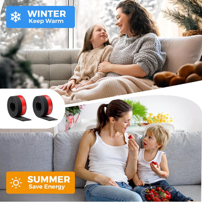 GroTheory 2-Pack Under Door Draft Stopper – Weatherproof Door Seal, 39", Black