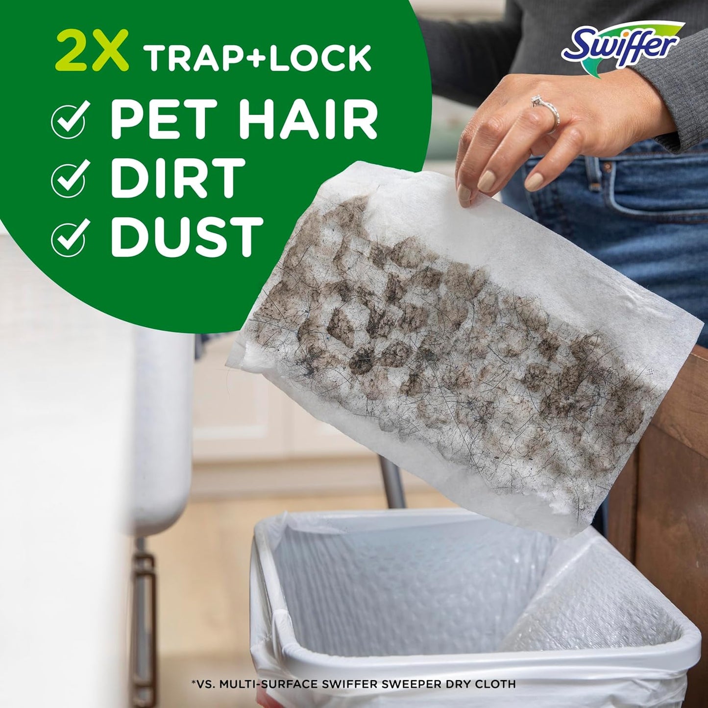 Swiffer Sweeper Pet Cloth Refills – Heavy Duty Dry Sweep with Febreze, 32 Count