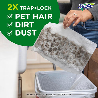 Swiffer Sweeper Pet Cloth Refills – Heavy Duty Dry Sweep with Febreze, 32 Count