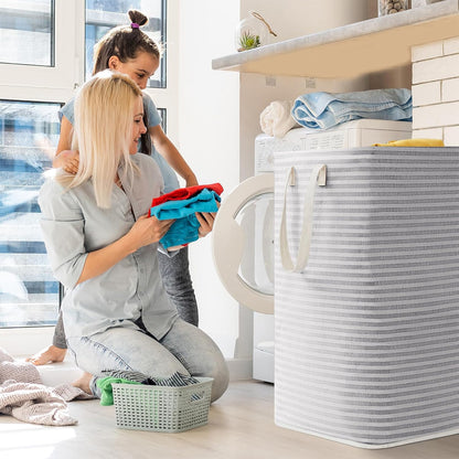 Lifewit 2-Pack Large Collapsible Laundry Hampers – Waterproof with Handles, 80L, Grey