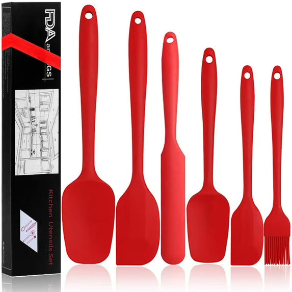 Camkey 6-Piece Heat-Resistant Silicone & Carbon Steel Spatula Set (11.42")