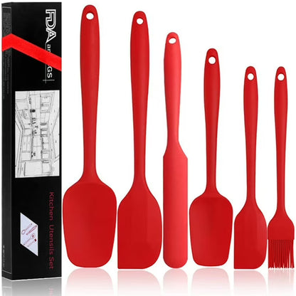 Camkey 6-Piece Heat-Resistant Silicone & Carbon Steel Spatula Set (11.42")