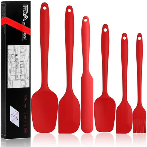 Camkey 6-Piece Heat-Resistant Silicone & Carbon Steel Spatula Set (11.42")