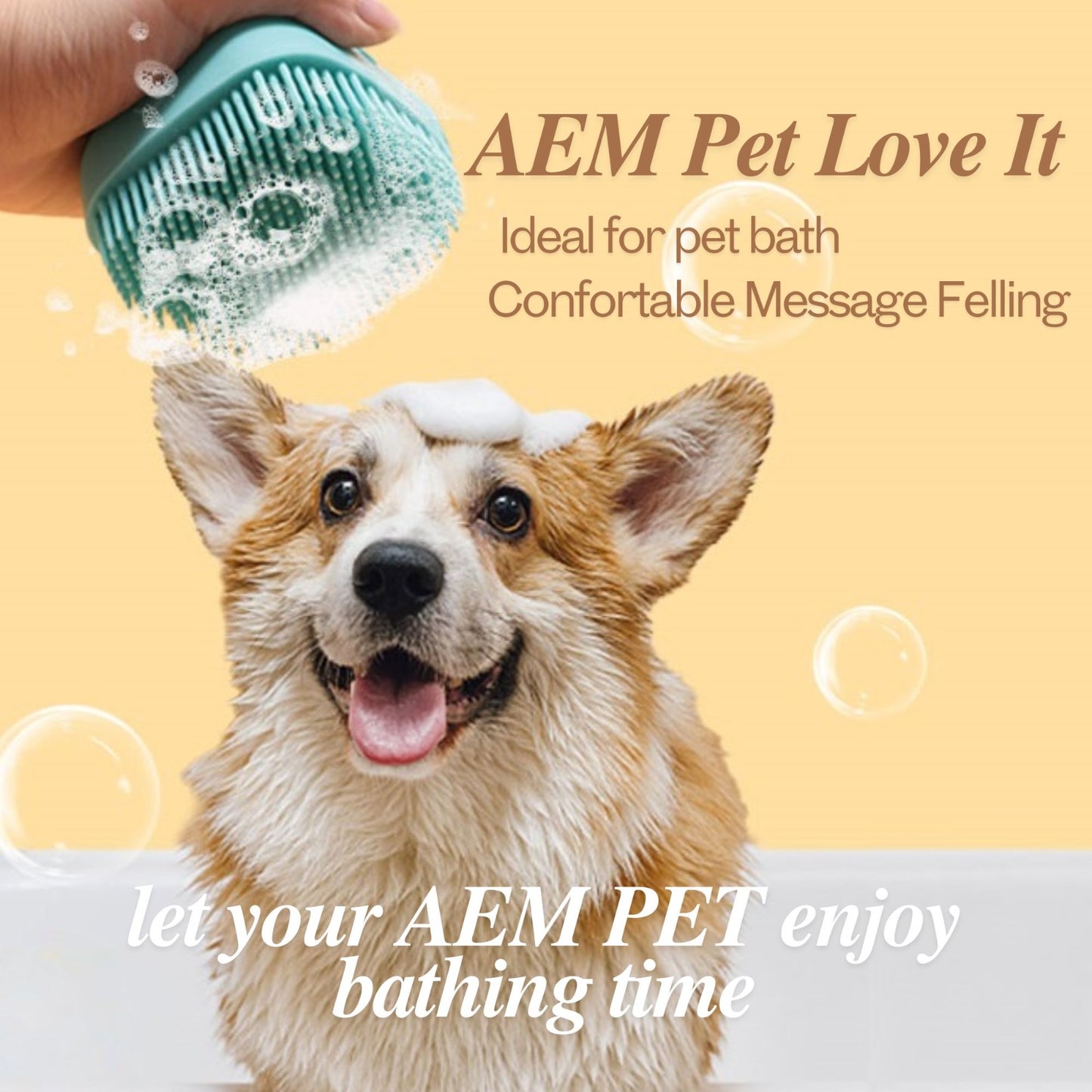 Pet Bath & Grooming Silicone Brush – for Dogs & Cats